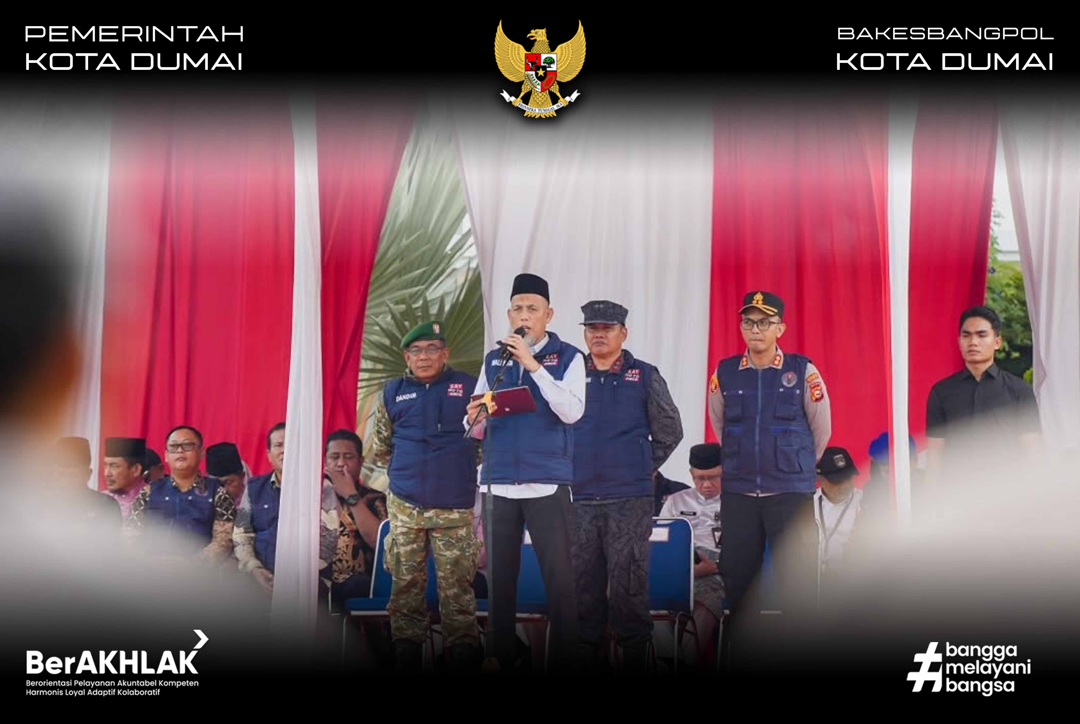 Wali Kota Dumai Pimpin Apel dan Penandatanganan Deklarasi Satgas Anti Narkoba