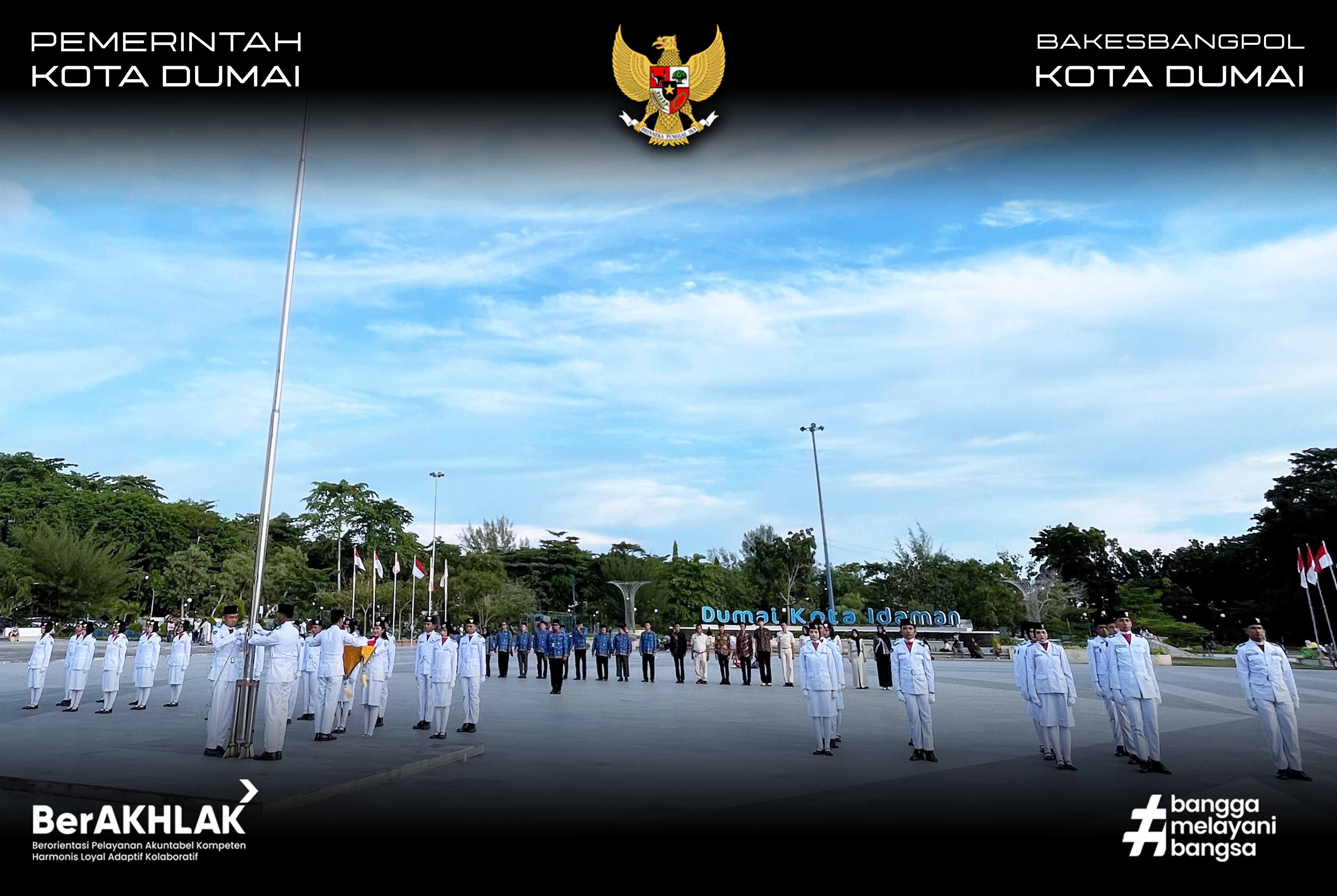 Paskibraka Kota Dumai Sukses Laksanakan Pengibaran dan Penurunan Bendera pada Upacara Peringatan Hari Lahir Pancasila Tahun 2026